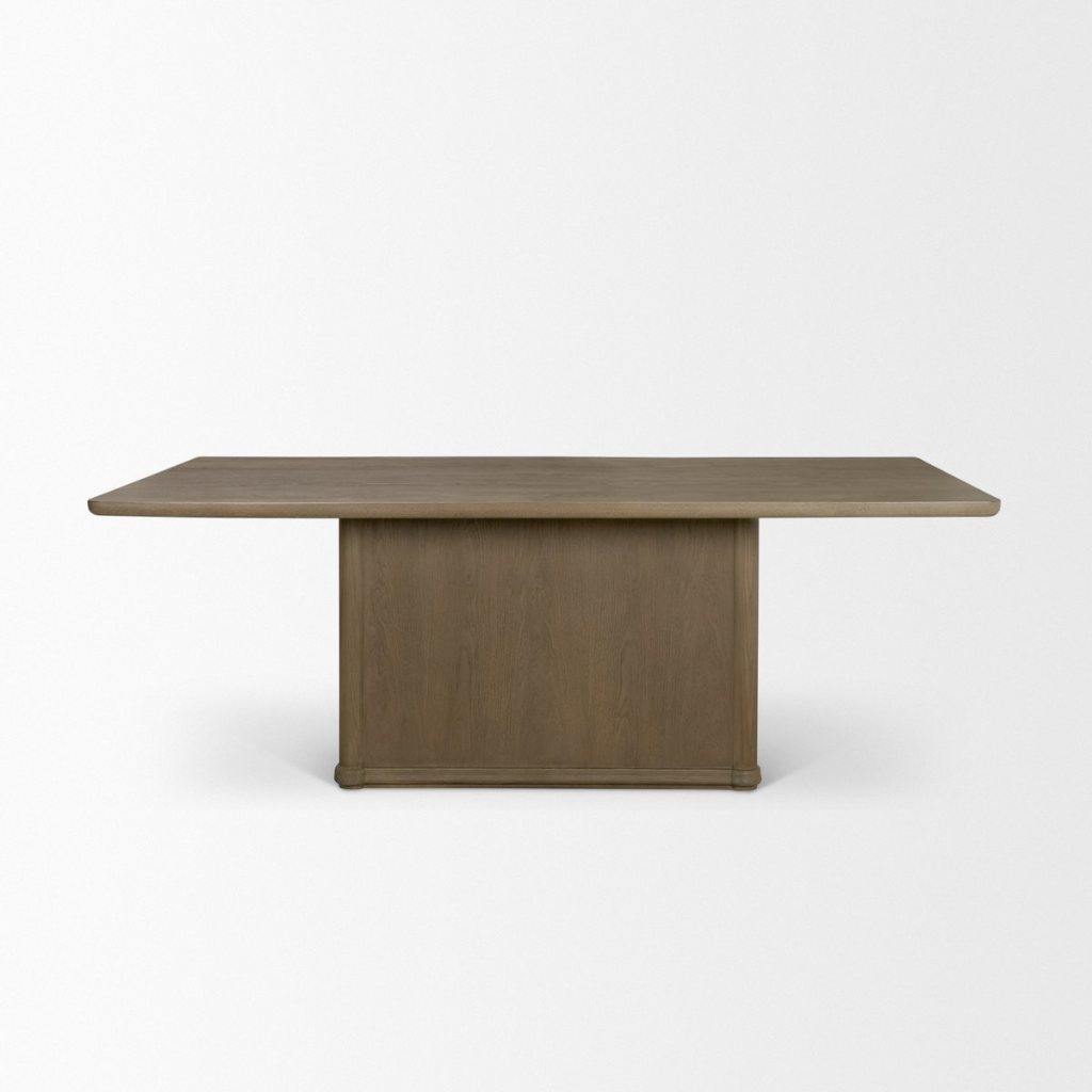 Rectangular Medium Brown Solid Wood Dining Table