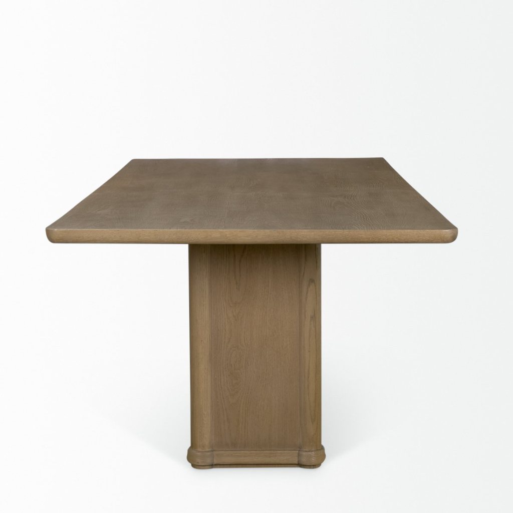 Rectangular Medium Brown Solid Wood Dining Table
