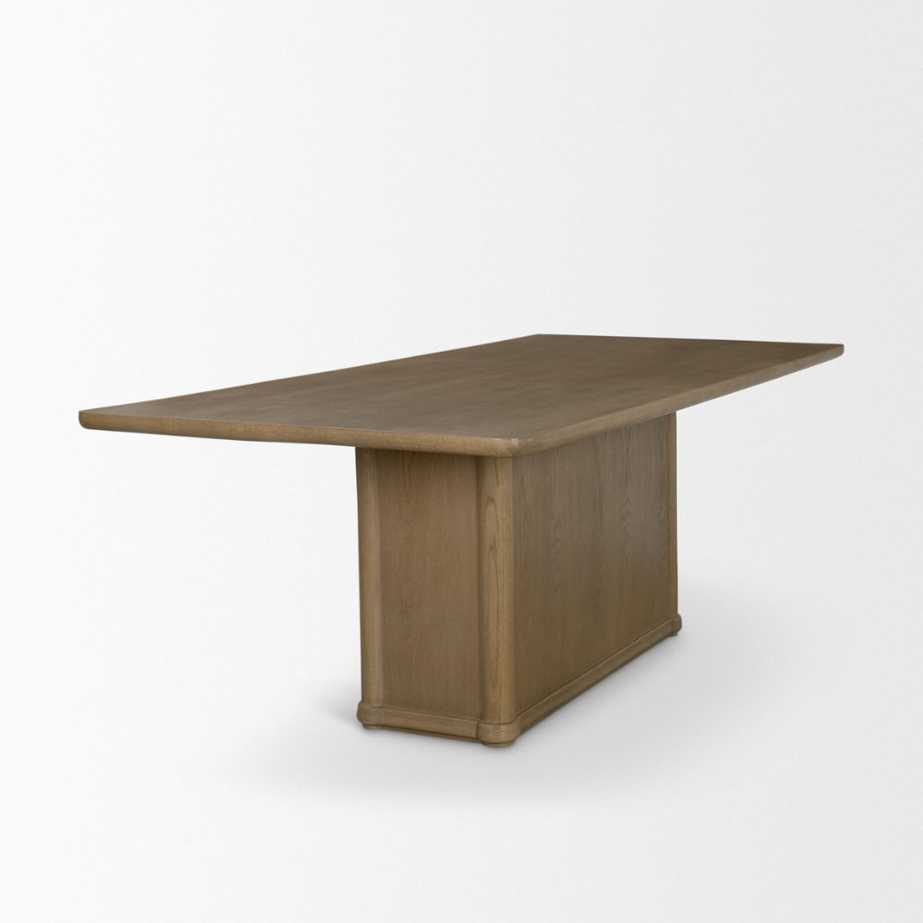 Rectangular Medium Brown Solid Wood Dining Table