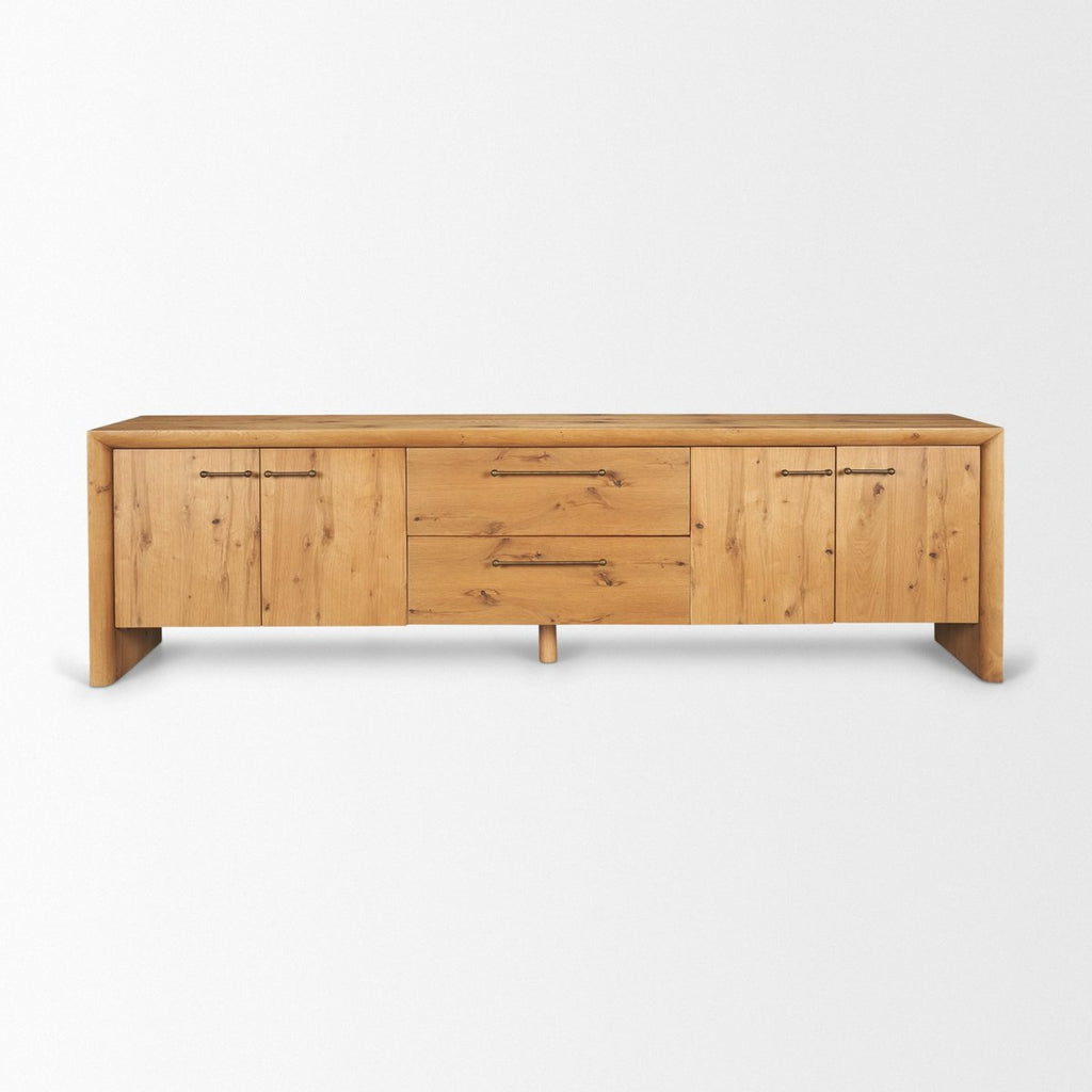 Four Doors Wooden Media Console