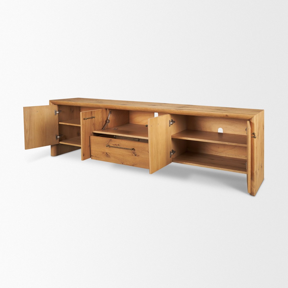 Four Doors Wooden Media Console