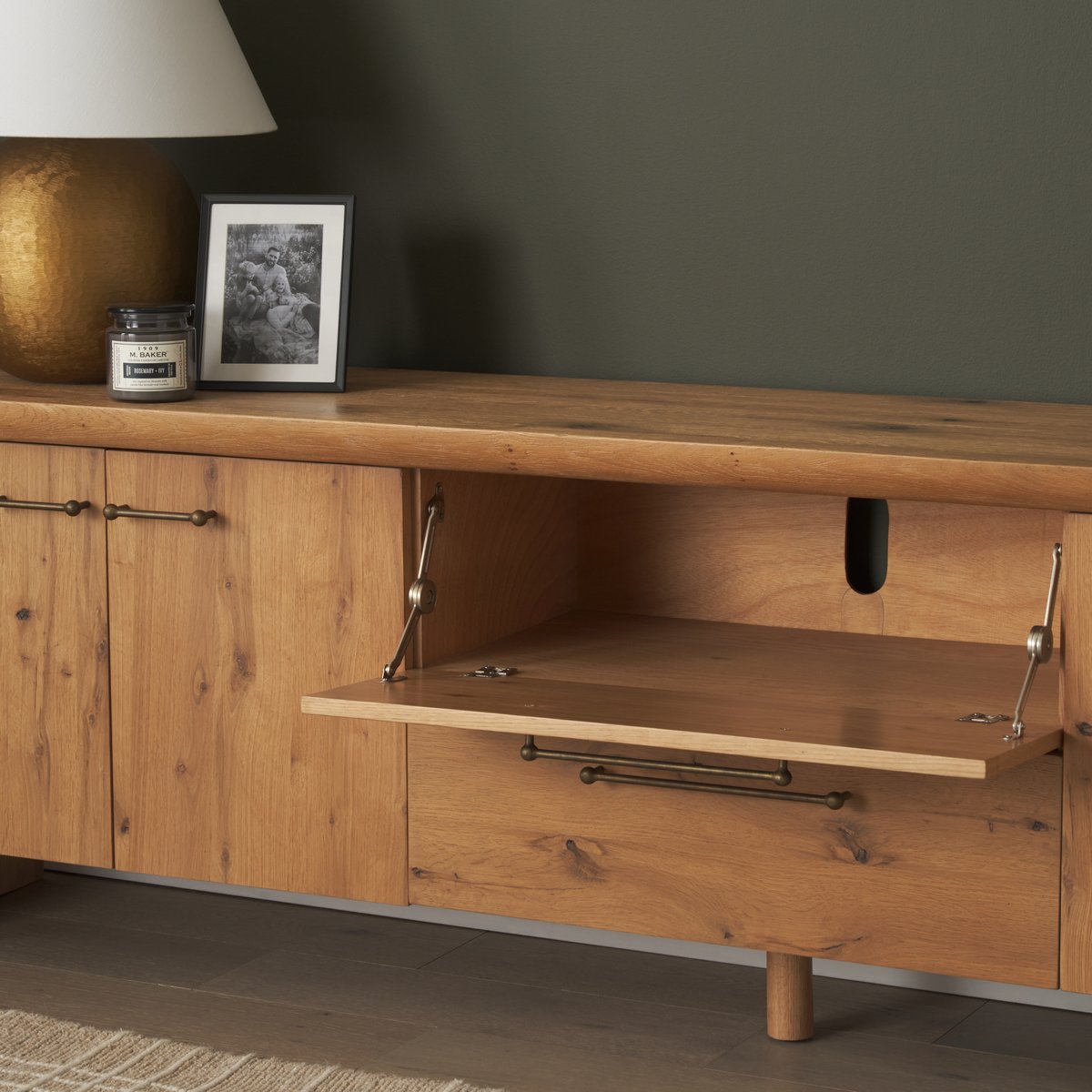 Four Doors Wooden Media Console