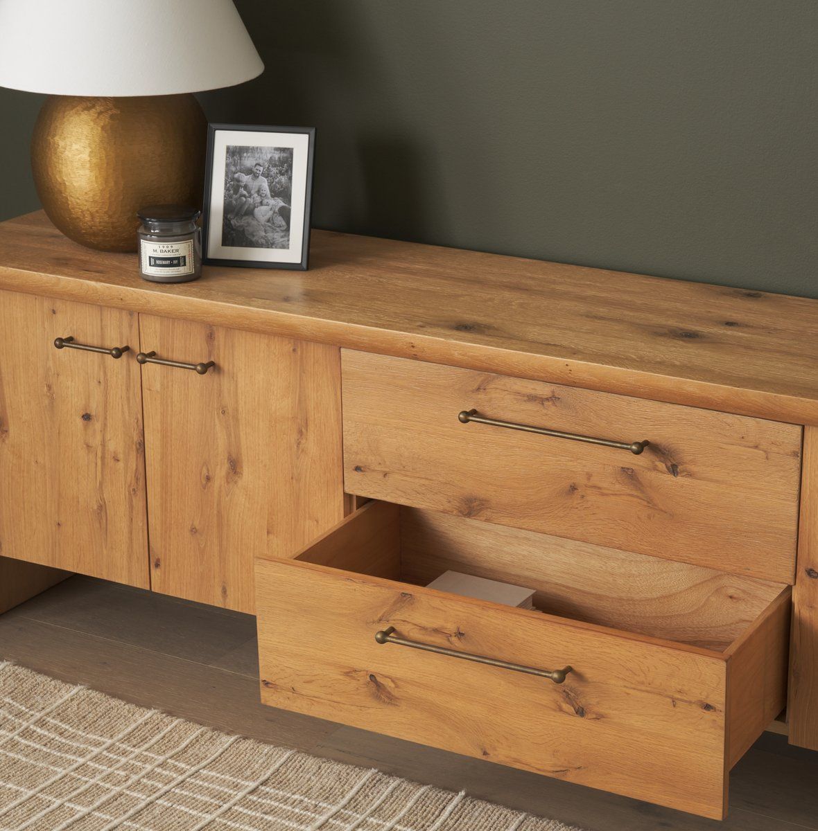 Four Doors Wooden Media Console