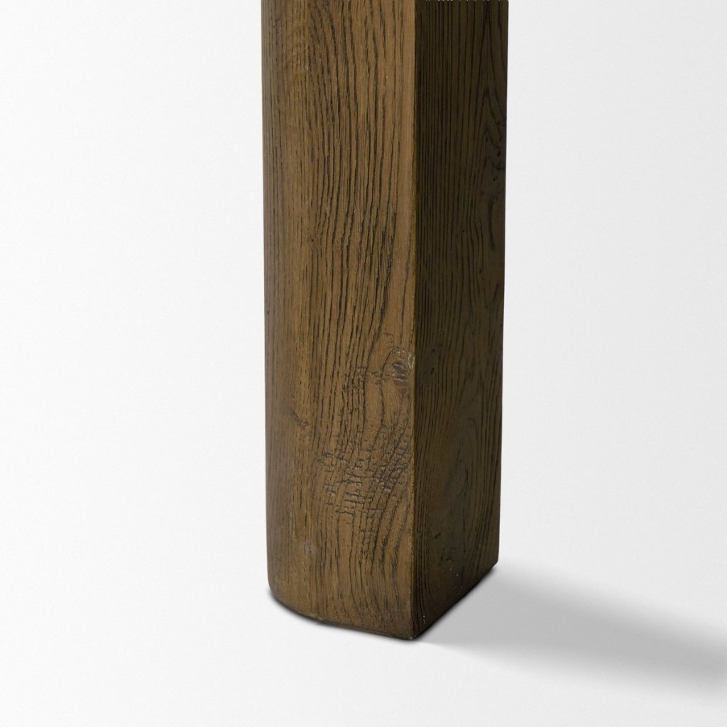 Dark Brown Oak Wood Extendable Rectangular Dining Table