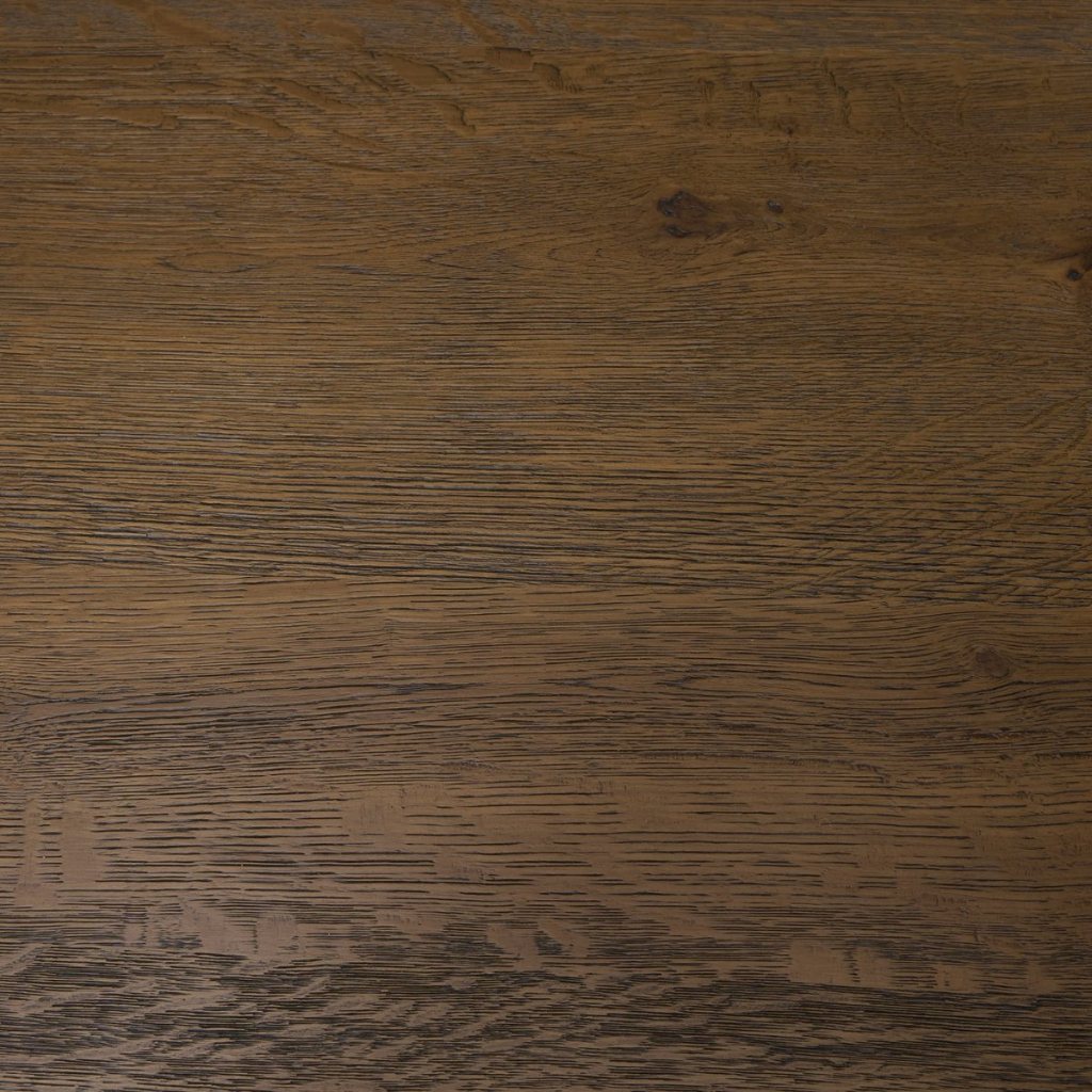 Dark Brown Oak Wood Extendable Rectangular Dining Table