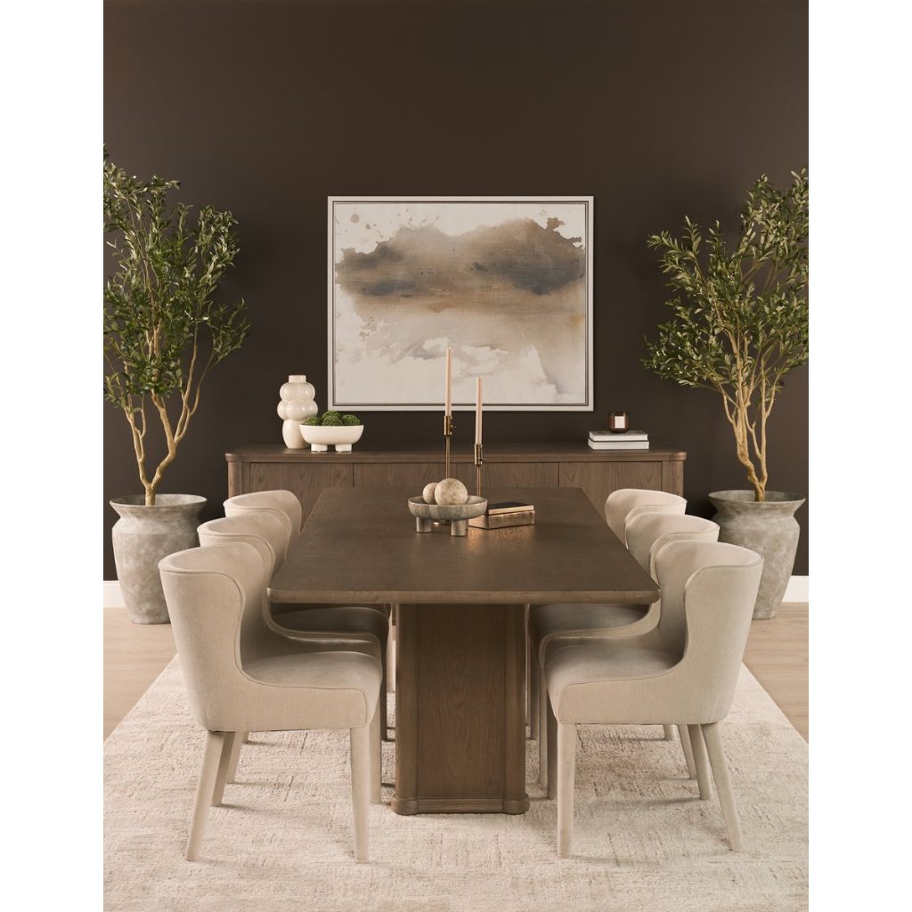 Rectangular Medium Brown Solid Wood Dining Table