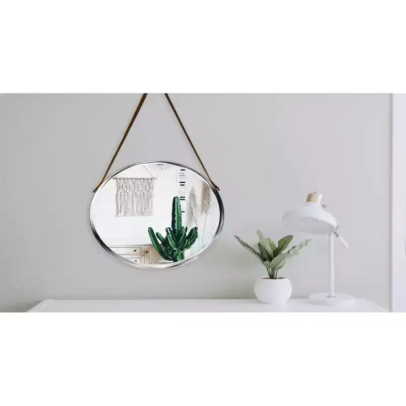 18" Decorative Wall Mirror Silver - Infinity Instruments: Modern Style, Round Shape, No Assembly, Wall Mount, Plastic Frame