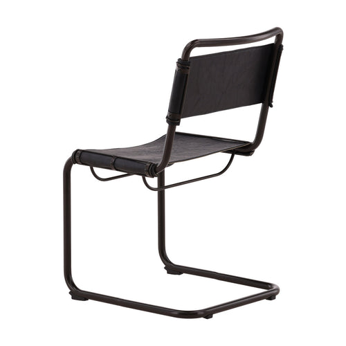 Black Leather Side Chair