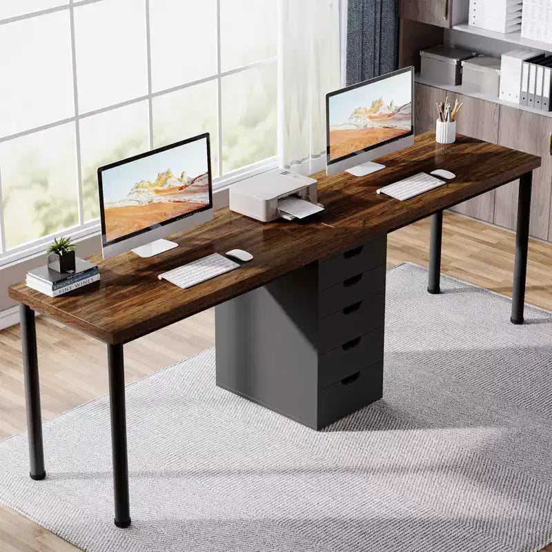 78.74 Inches Desk with 5 Drawers