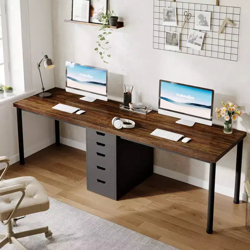 78.74 Inches Desk with 5 Drawers