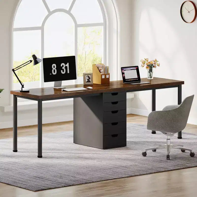 78.74 Inches Desk with 5 Drawers