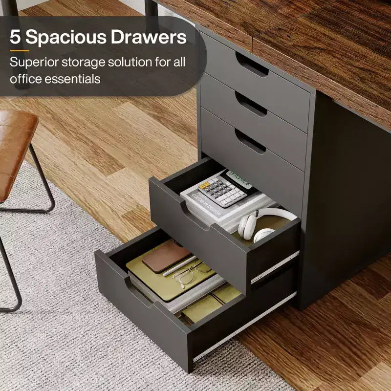 78.74 Inches Desk with 5 Drawers