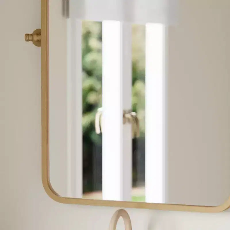 Metal Wall Mirror - Large Accent Vanity Mirror for Bathroom