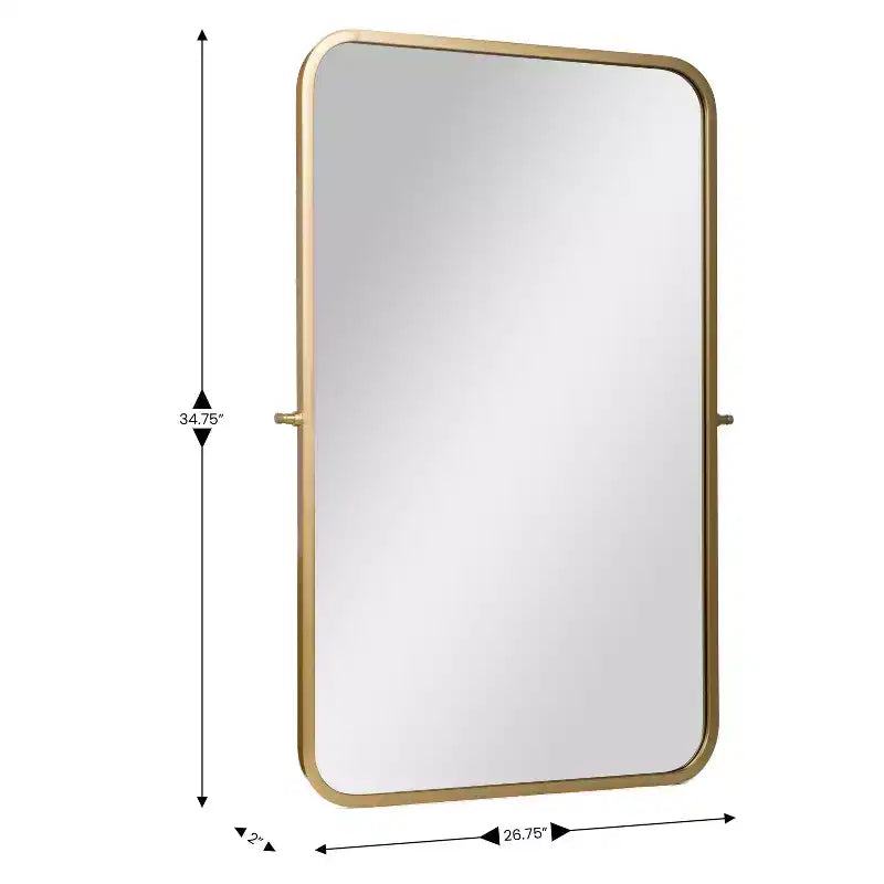 Metal Wall Mirror - Large Accent Vanity Mirror for Bathroom