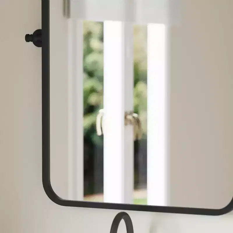 Metal Wall Mirror - Large Accent Vanity Mirror for Bathroom