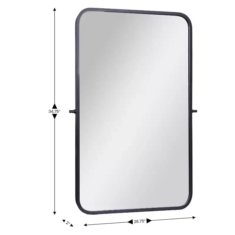 Metal Wall Mirror - Large Accent Vanity Mirror for Bathroom