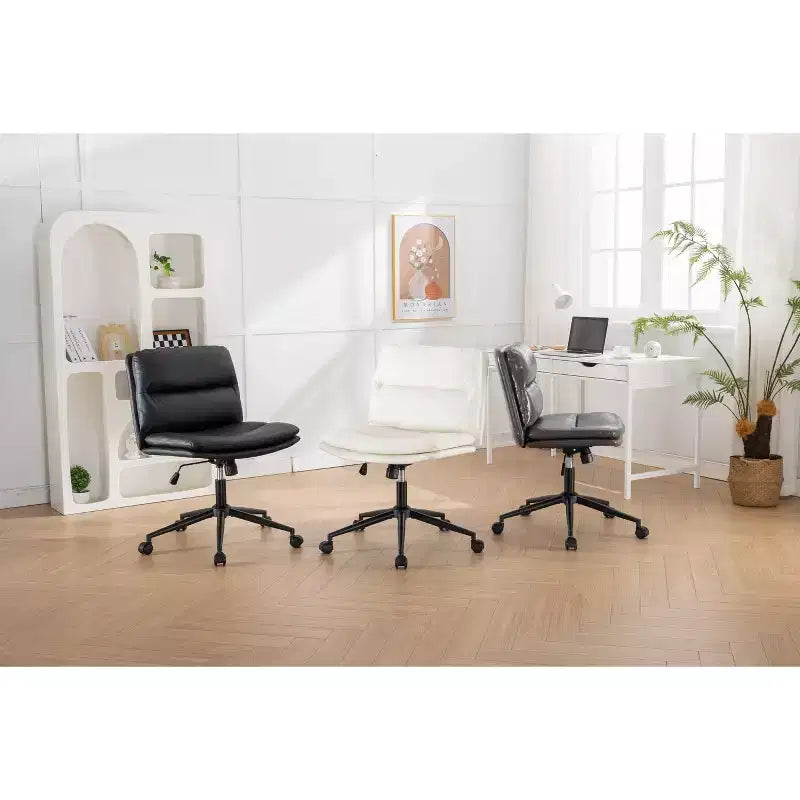 Adjustable Swivel Chair, Wide Office Chair Vanity Chair