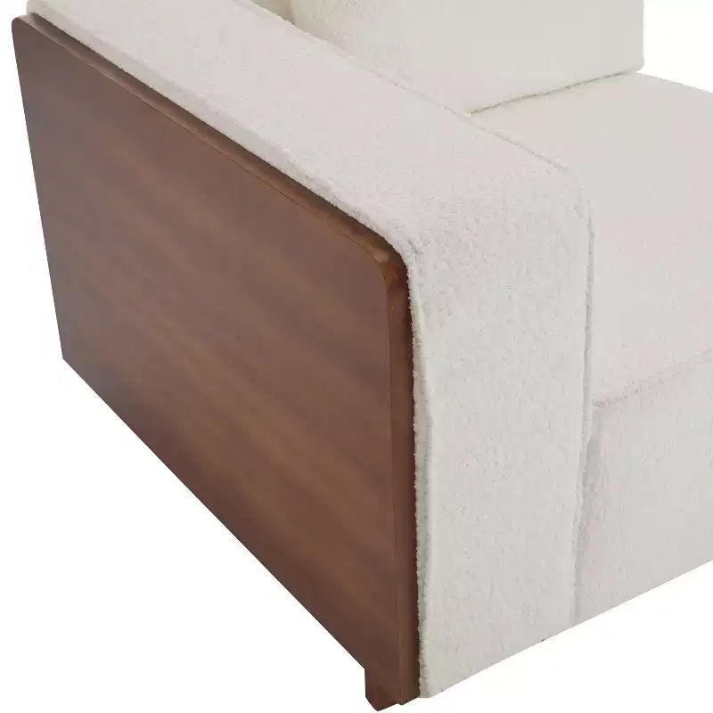 Upholstered Sectional Sofa with Pillows, Beige/Brown