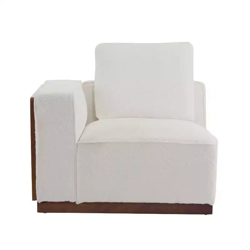 Upholstered Sectional Sofa with Pillows, Beige/Brown
