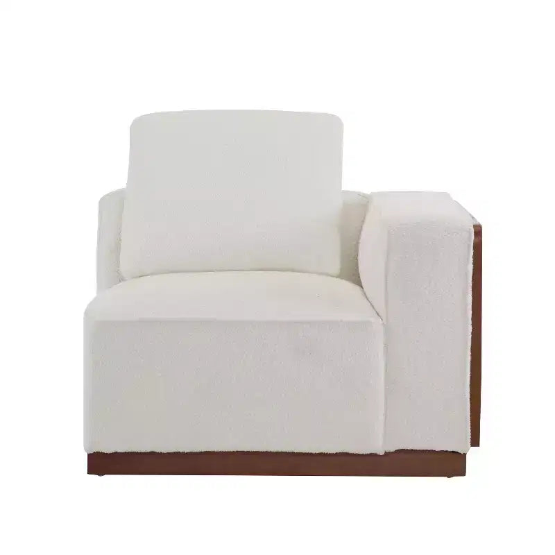 Upholstered Sectional Sofa with Pillows, Beige/Brown