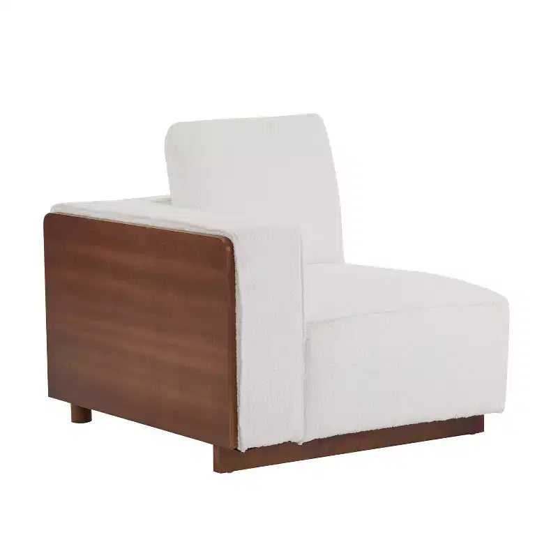 Upholstered Sectional Sofa with Pillows, Beige/Brown