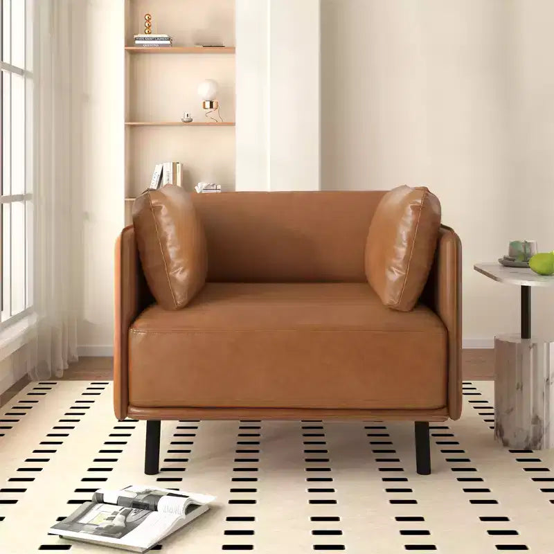 39 Modern Accent Chair, Upholstered Reading Armchair, Single Sofa Chair With Pillow, Chair for Living Room Bedroom