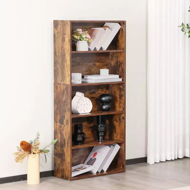 5 Shelf Bookcase - Large 53 Inch Tall Floor Standing Bookshelf