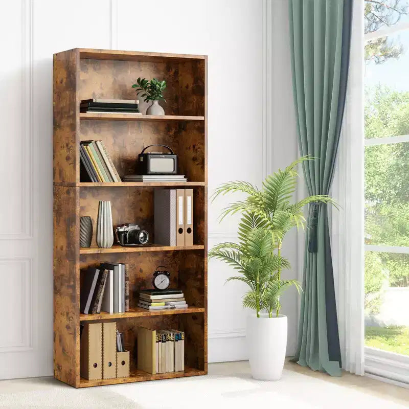 5 Shelf Bookcase - Large 53 Inch Tall Floor Standing Bookshelf