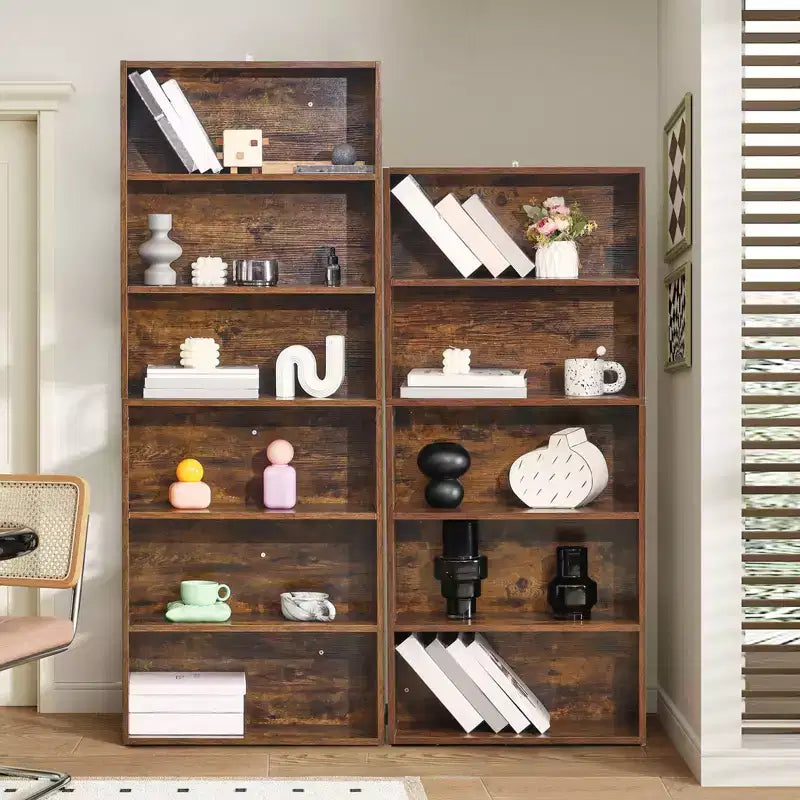 5 Shelf Bookcase - Large 53 Inch Tall Floor Standing Bookshelf