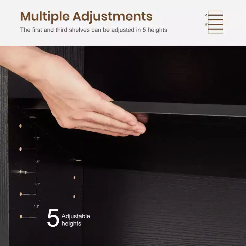 5 Shelf Bookcase - Large 53 Inch Tall Floor Standing Bookshelf