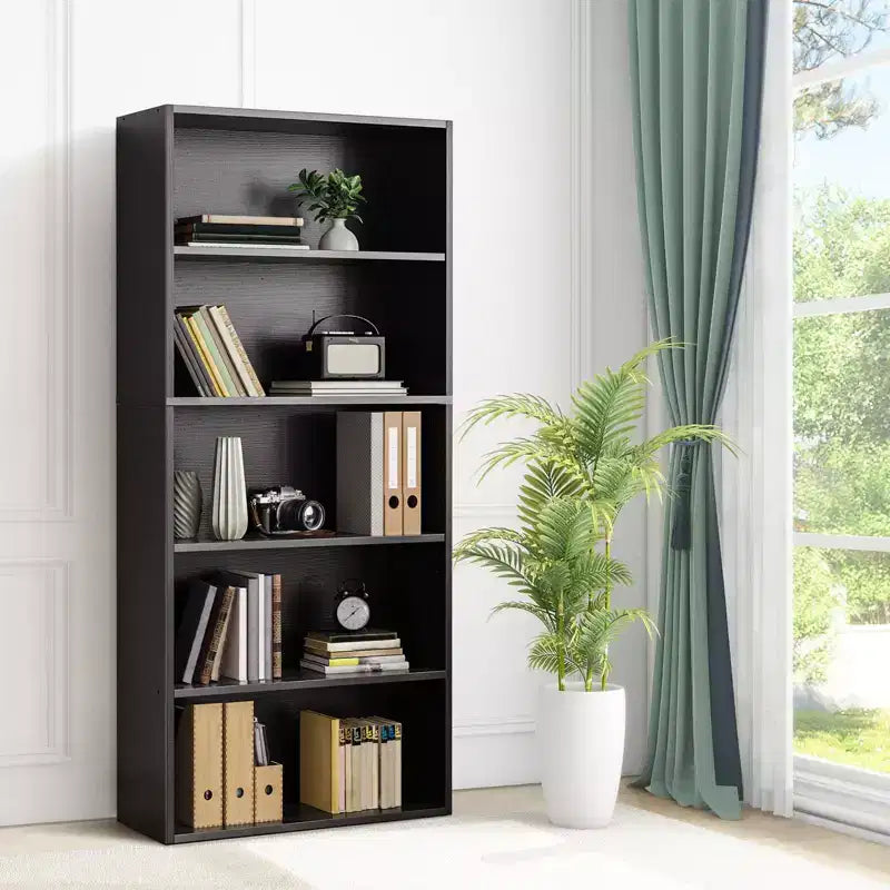5 Shelf Bookcase - Large 53 Inch Tall Floor Standing Bookshelf