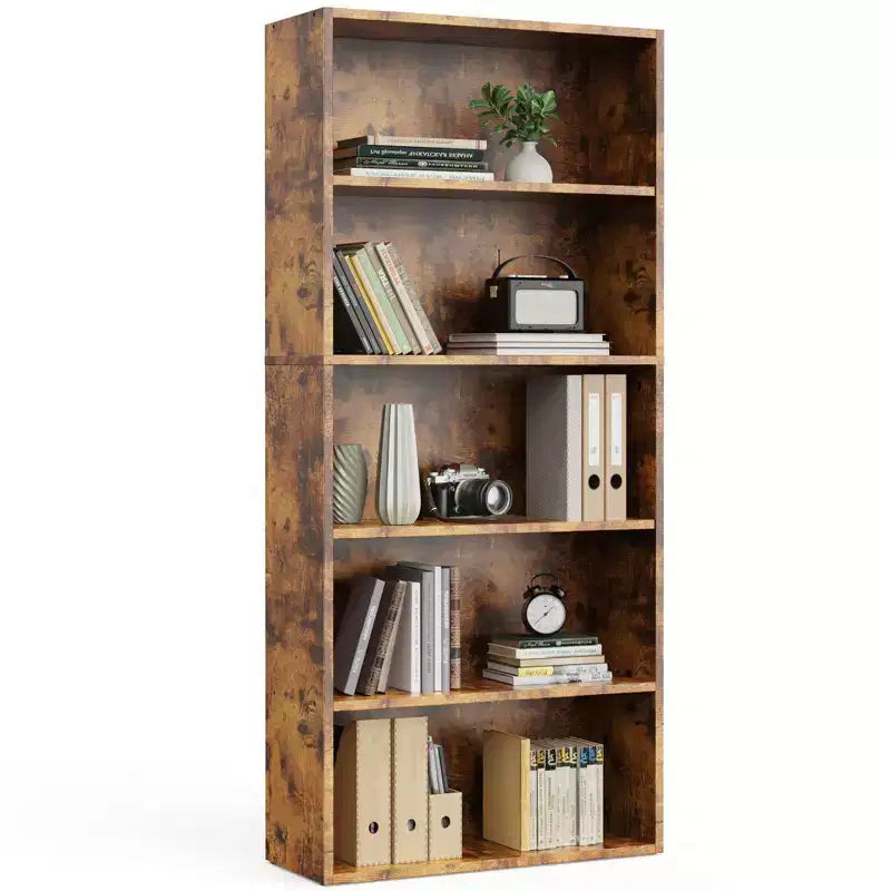 5 Shelf Bookcase - Large 53 Inch Tall Floor Standing Bookshelf