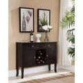 Kings Brand Furniture Morovis Dark Cherry Wood Buffet Console Wine Storage Cabinet that Holds 12 Bottles, Dark Cherry