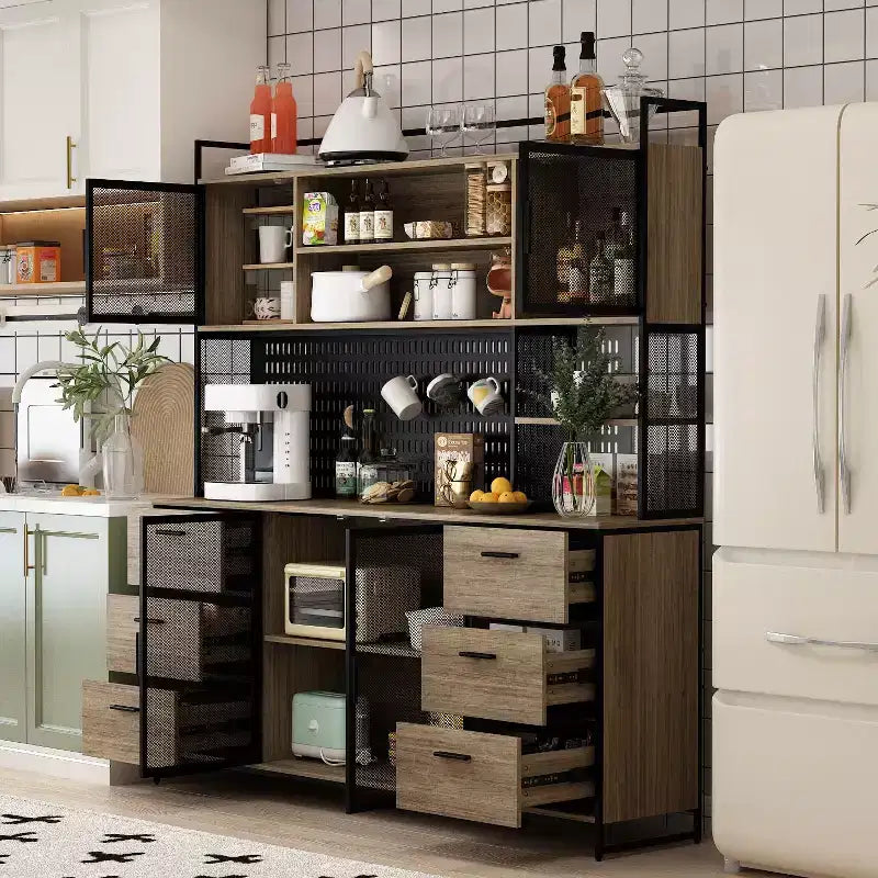 Meuble de cuisine marron Buffet de cuisine avec étagère Étagère
