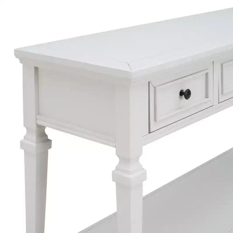 Classic Retro Console Table with 3-Top Drawers and Shelf