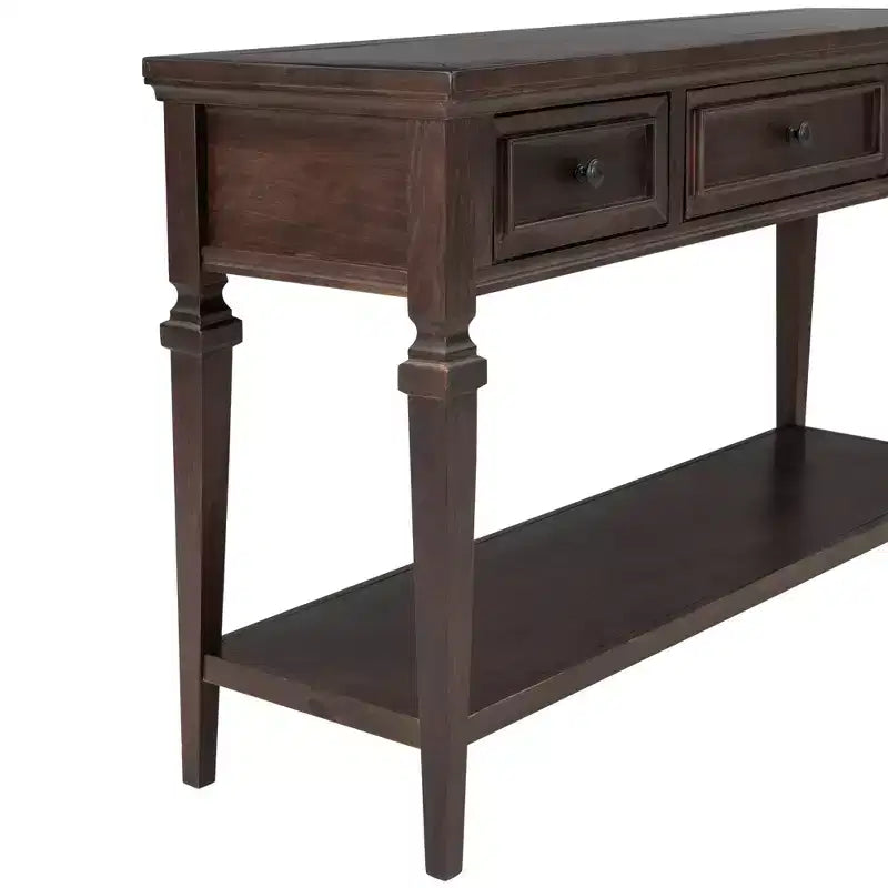 Classic Retro Console Table with 3-Top Drawers and Shelf