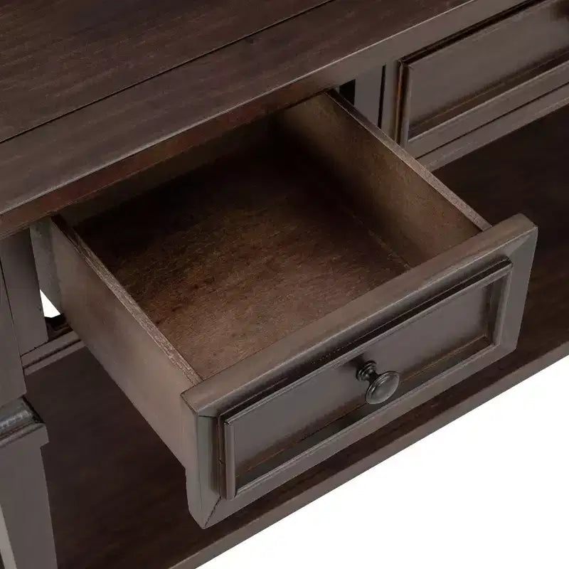 Classic Retro Console Table with 3-Top Drawers and Shelf
