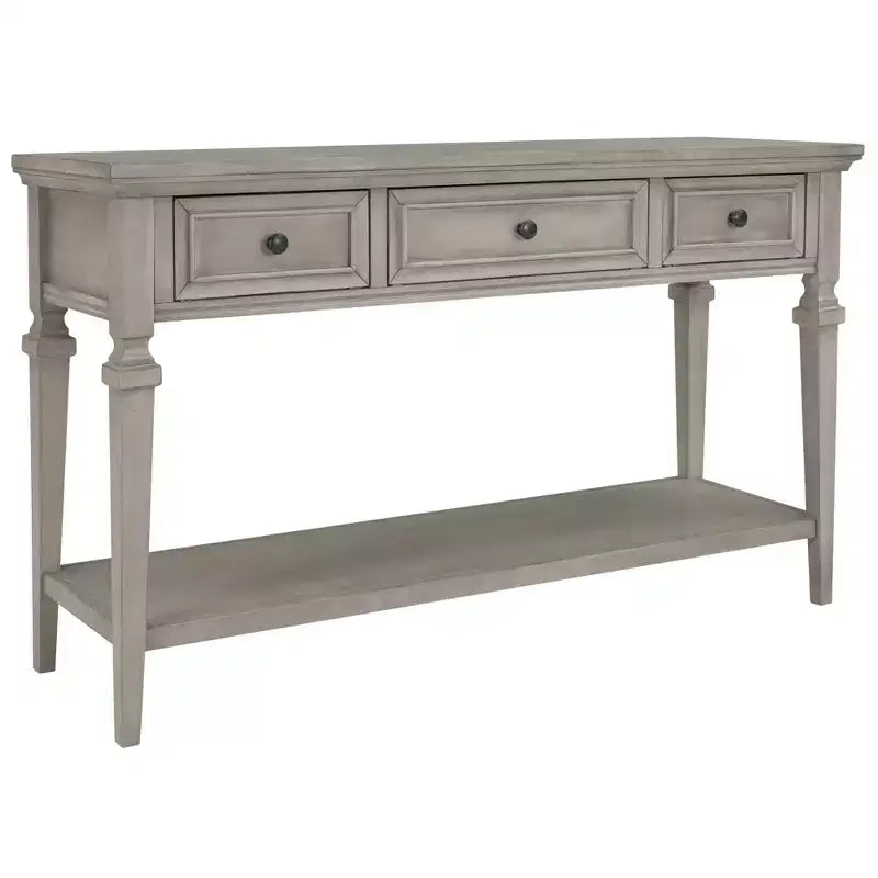 Classic Retro Console Table with 3-Top Drawers and Shelf