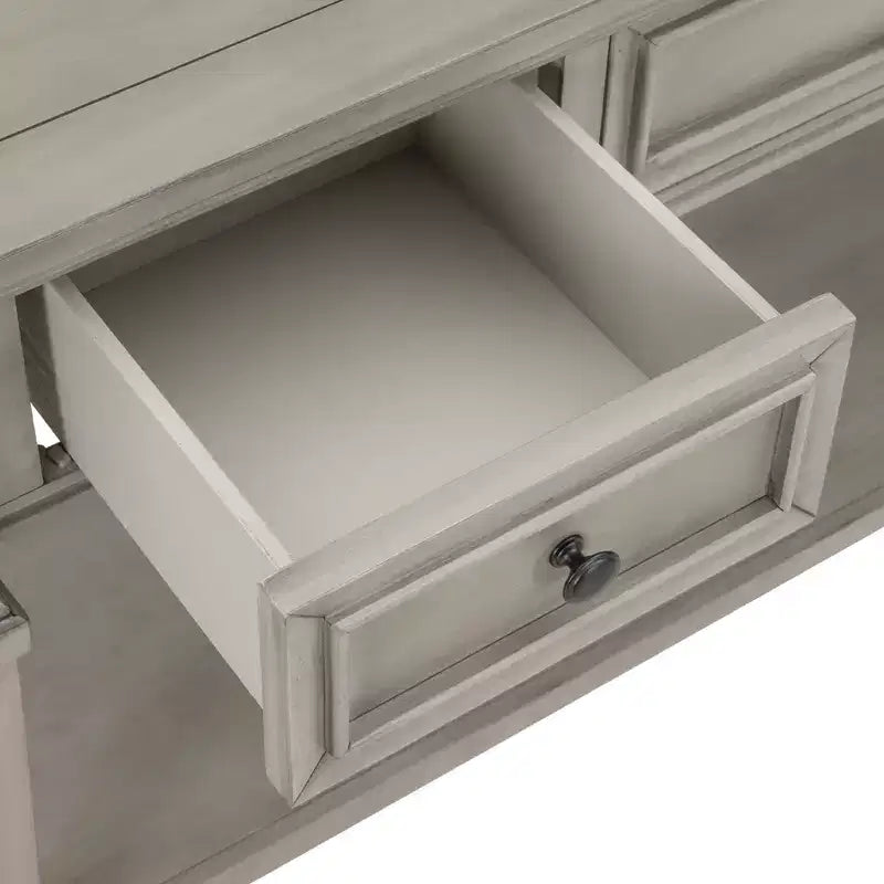 Classic Retro Console Table with 3-Top Drawers and Shelf