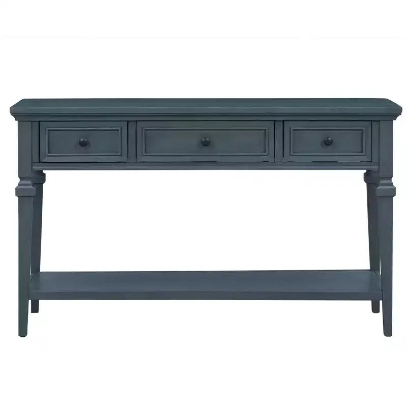 Classic Retro Console Table with 3-Top Drawers and Shelf