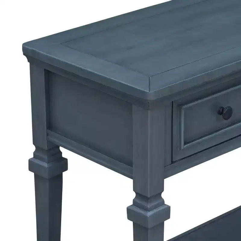 Classic Retro Console Table with 3-Top Drawers and Shelf