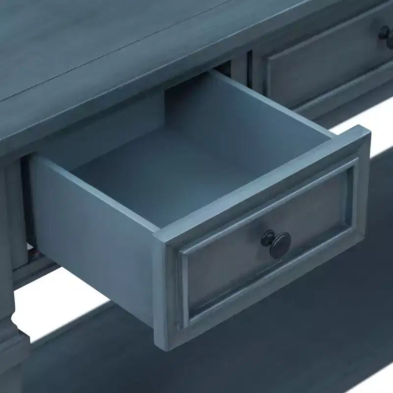 Classic Retro Console Table with 3-Top Drawers and Shelf