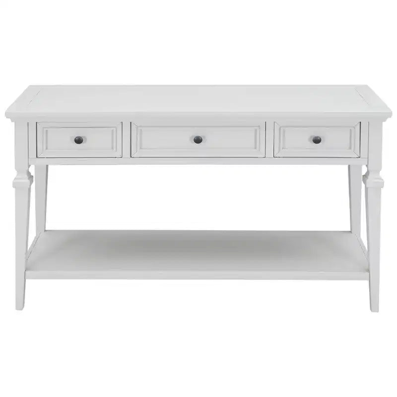 Classic Retro Console Table with 3-Top Drawers and Shelf