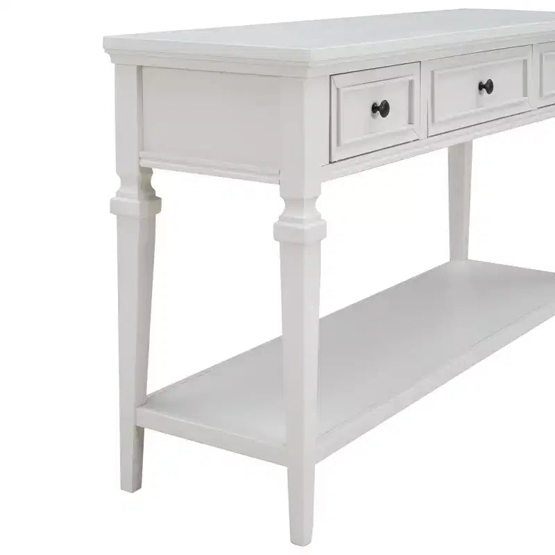Classic Retro Console Table with 3-Top Drawers and Shelf