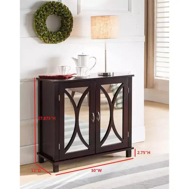 Wood Entryway Console Accent Cabinet, Espresso