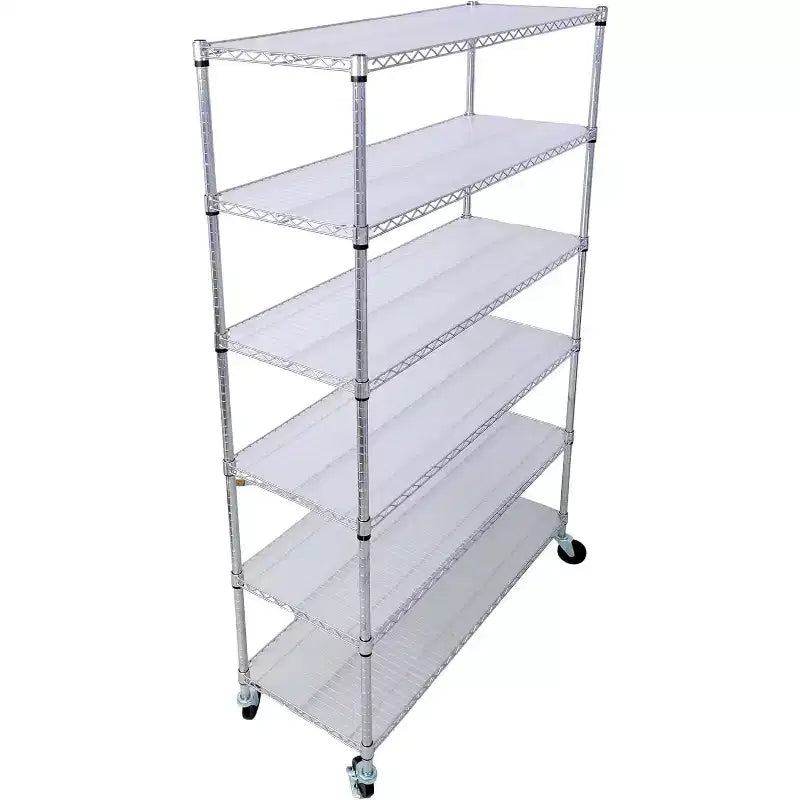 6 Metal Wire Shelving with & Shelf - Adjustable Storage for Home Room