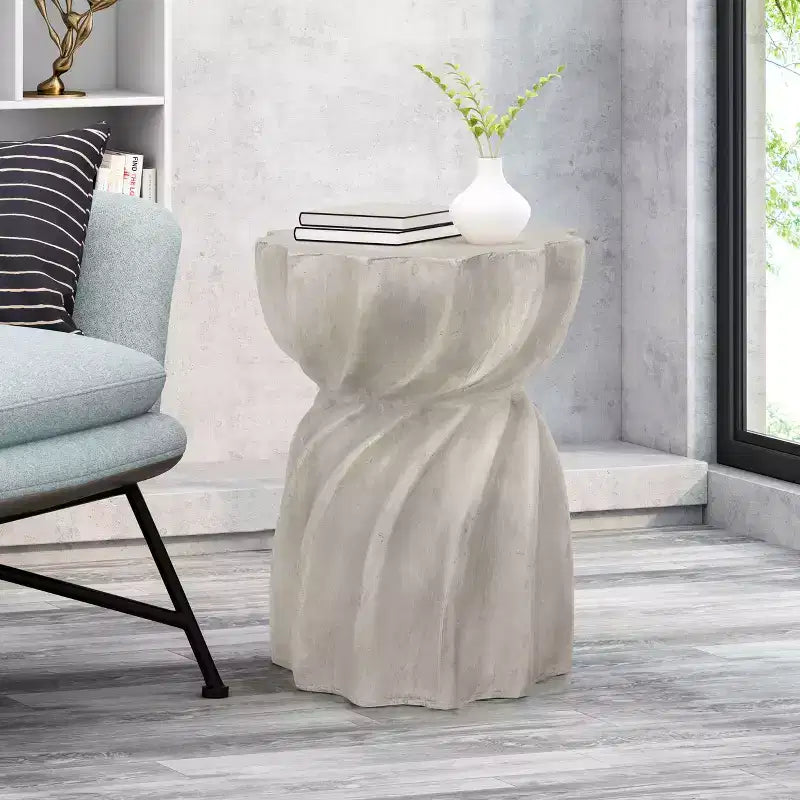 Outdoor Side Table, Sunburst Hourglass Shape