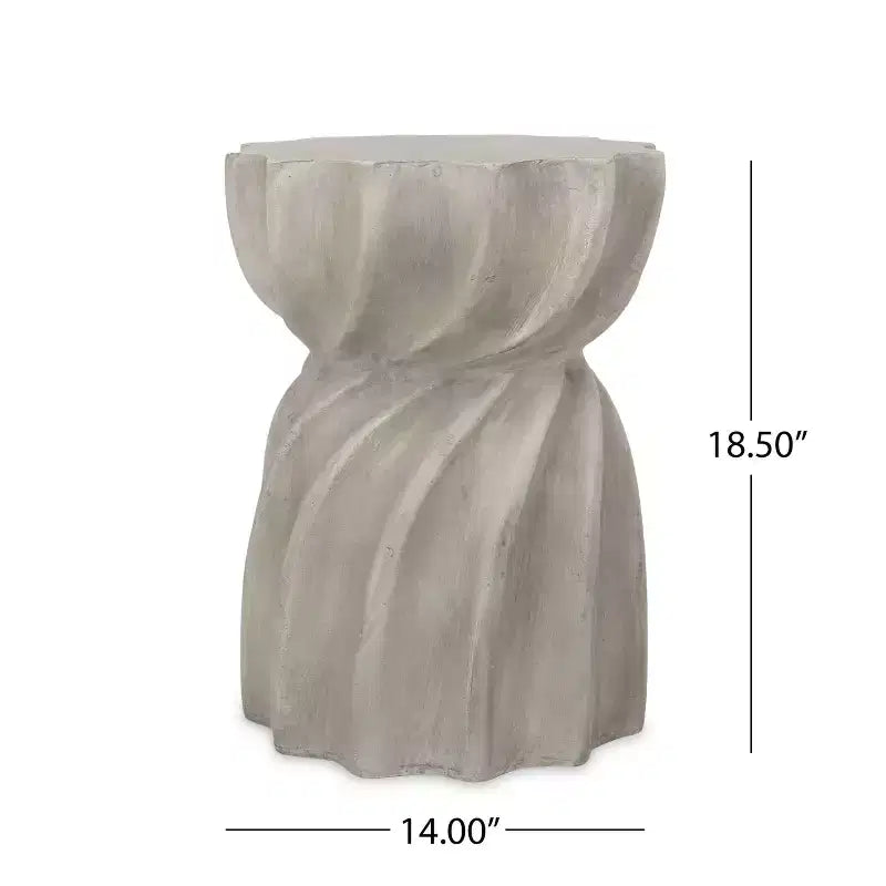 Outdoor Side Table, Sunburst Hourglass Shape
