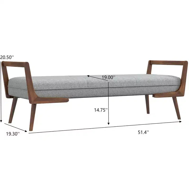 Modern Velvet Upholstered Bench with Wood Legs, Padded End of Bed Bench for Bedroom Entryway Living Room