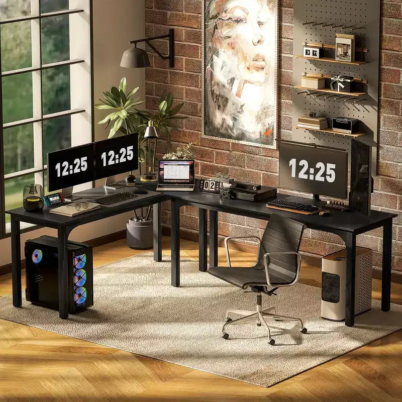 71 Inch Large Industrial Desk Home Office Table with Wide and Metal Frame